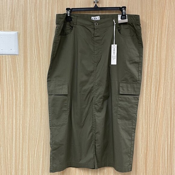 Dash green midi skirt size Large NEW - Picture 1 of 6